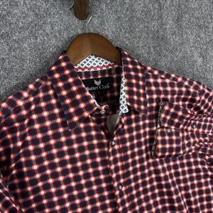 Butter Cloth Mens L Long Sleeve Button Down Shirt Plaid Checkered Casual